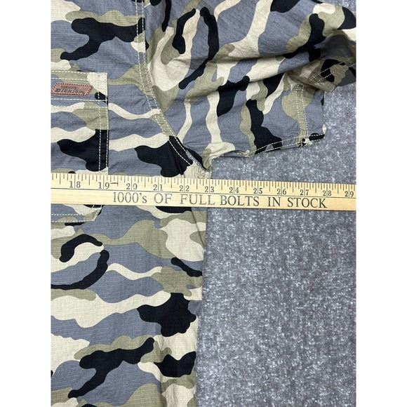 Dickies Camouflage Short Sleeve Button Up Shirt Mens Large Stretch Camo POCKETS - Picture 7 of 8
